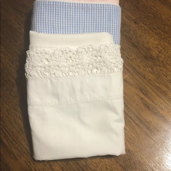 unbranded Other - Vintage standard size pillow cases lot of 6 w vintage lace tatted crocheted old